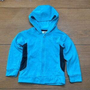 Adidas Girls Turquoise Zip Hoodie